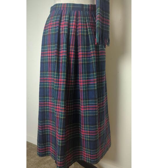 VTG 1970's Pendleton Allison Tartan Virgin Wool Skirt & Scarf Small - Picture 4 of 9